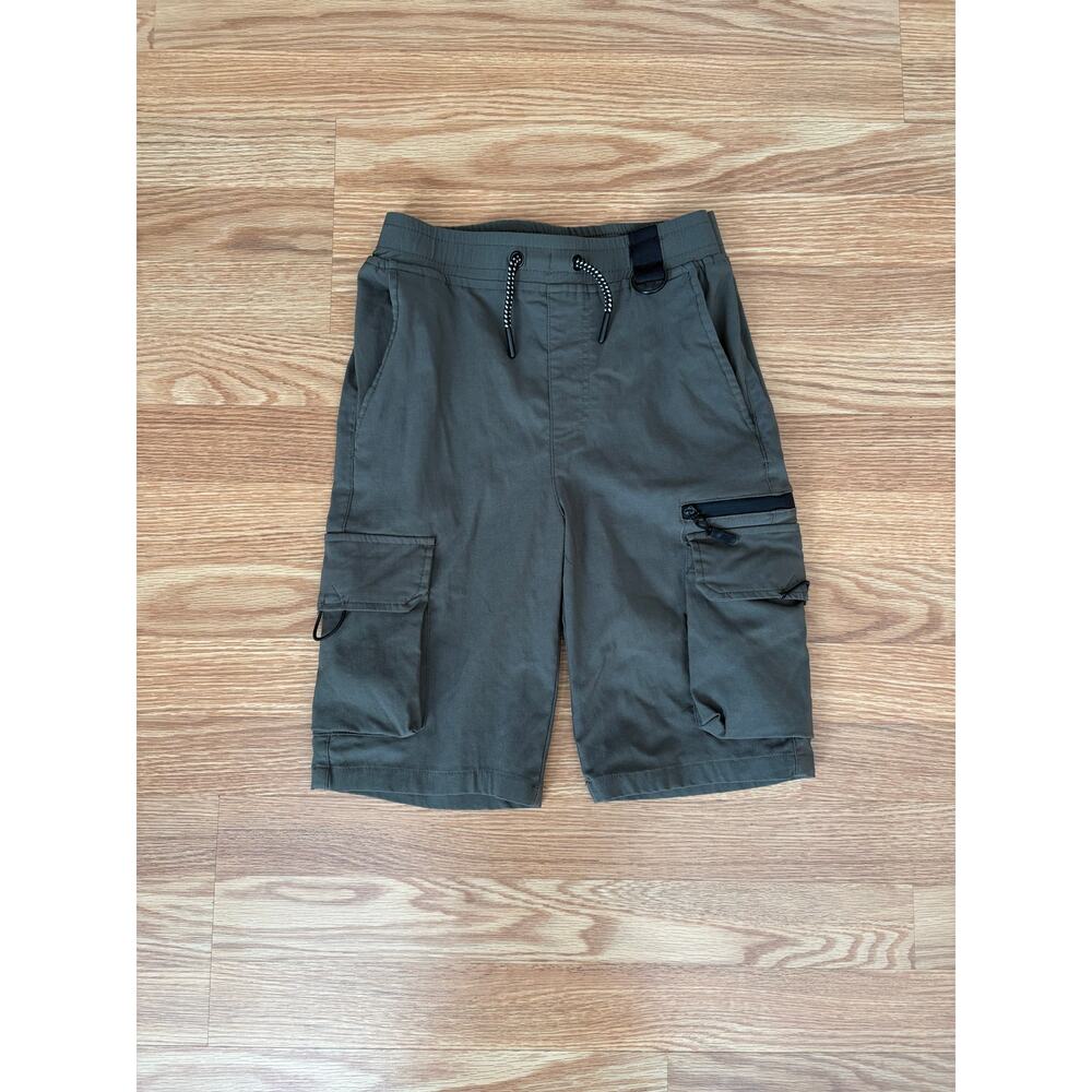 Pablic Boys Cargo Shorts Sz L 14/16 Army Green
